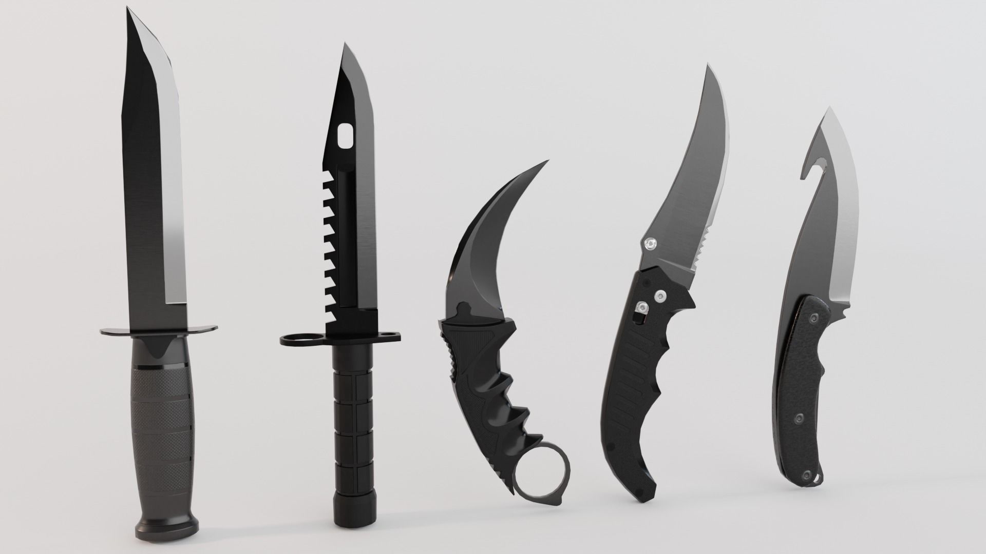 Knife Low-poly 3D model_4