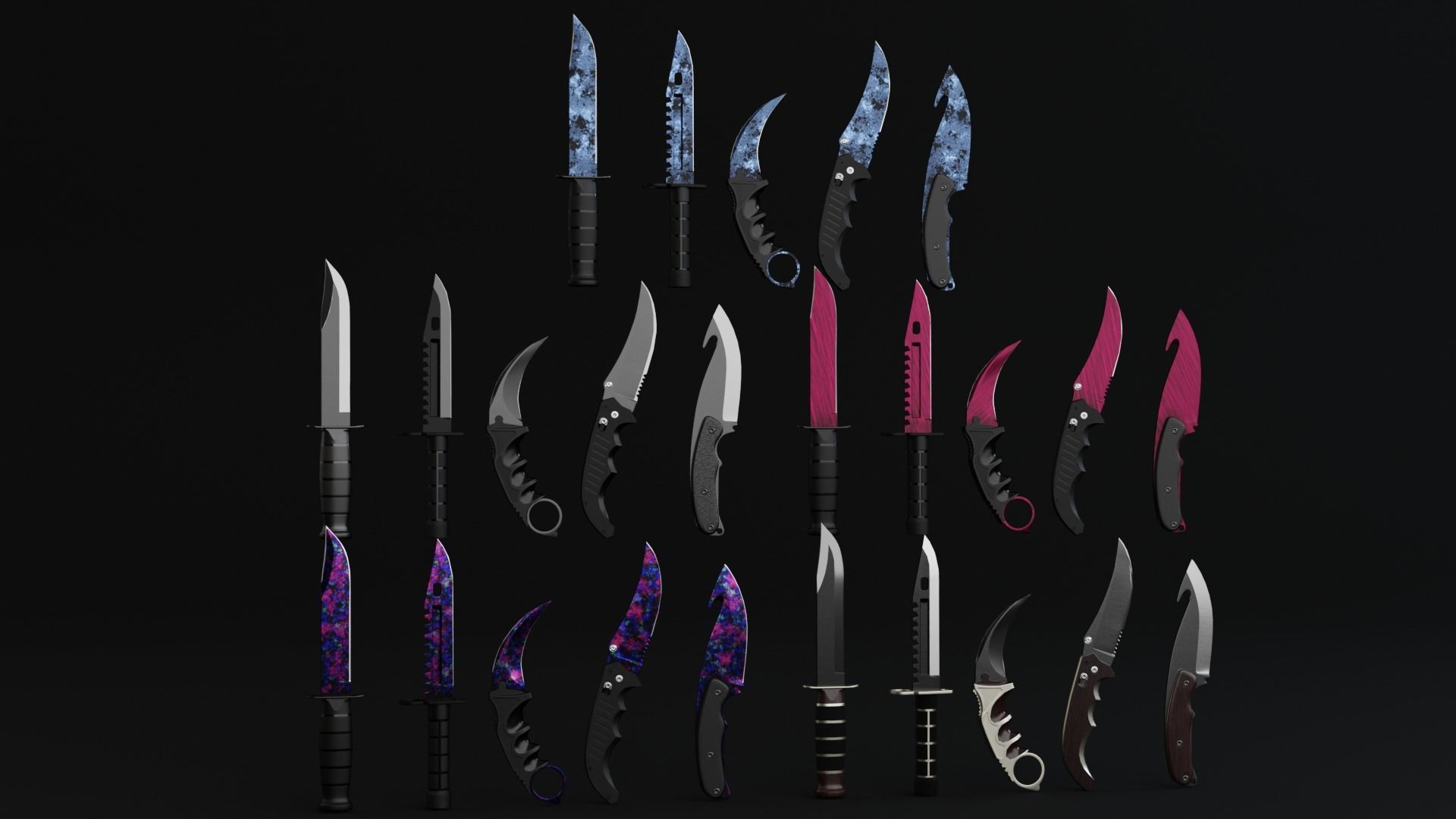 Knife Low-poly 3D model_1