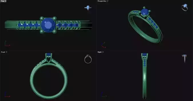 4 Prong Diamond Engagement Ring 