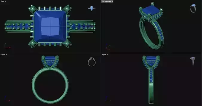 Princess Diamond Halo Engagement Ring 