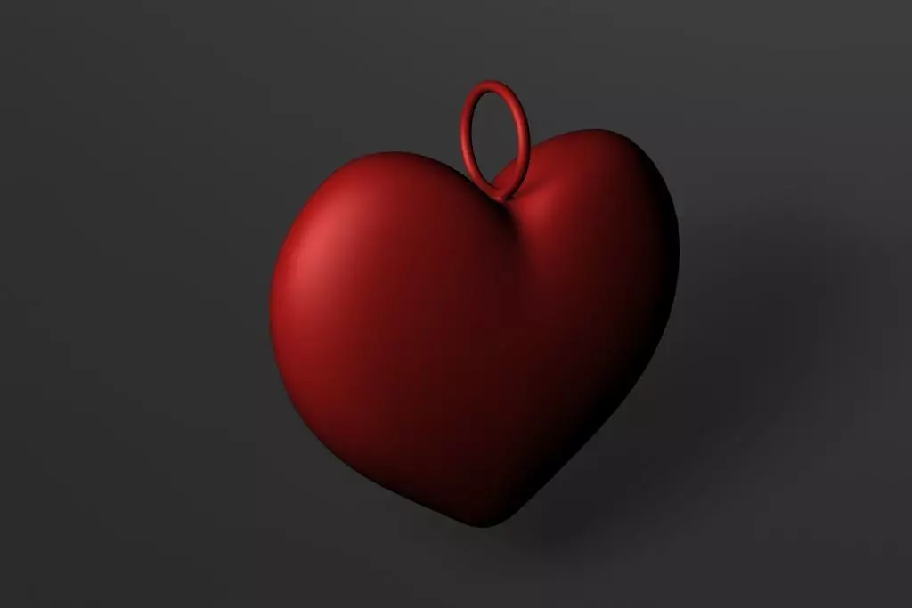 Simple heart pendant Free 3D print model_0