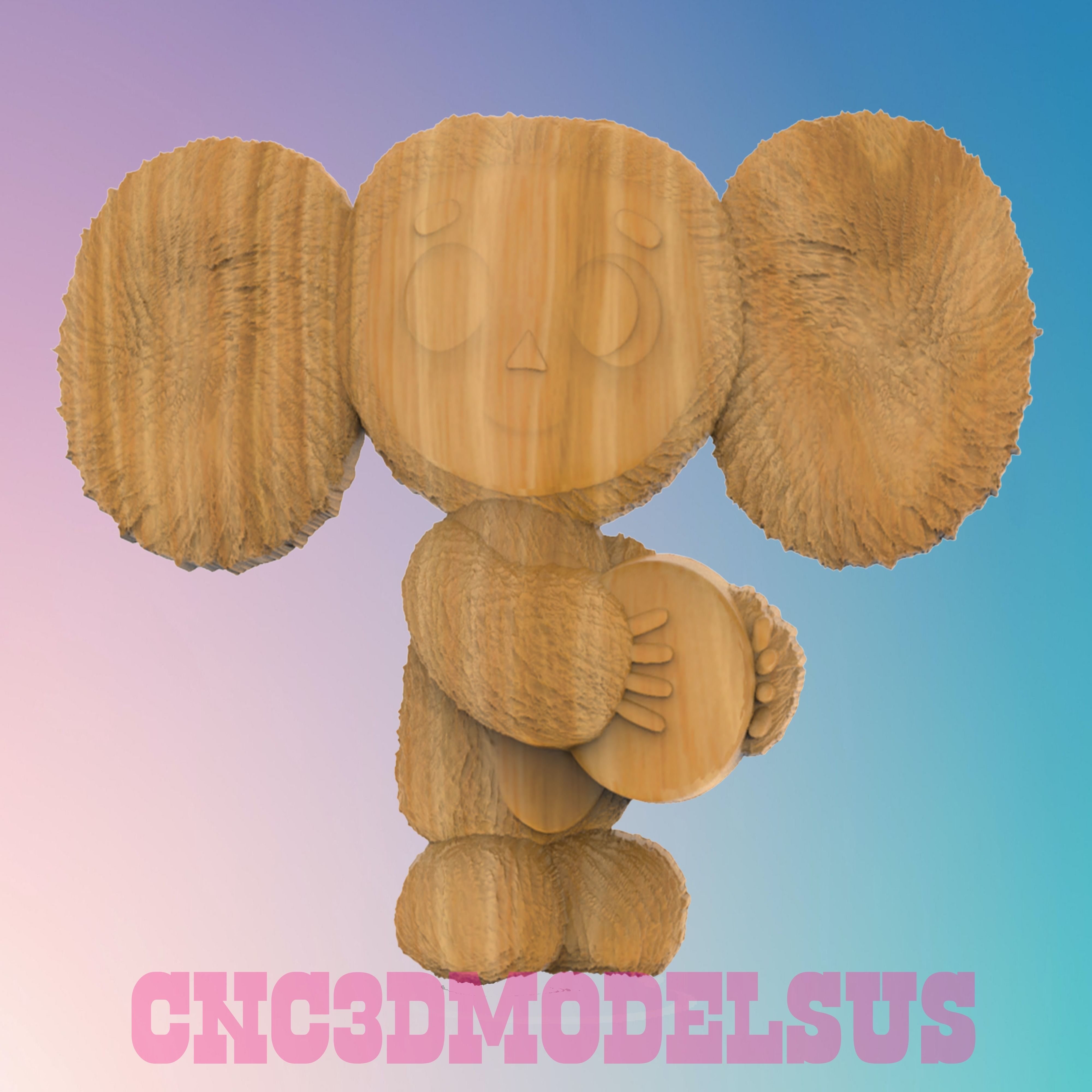 Cheburashka 3D MODEL STL FILE FOR CNC ROUTER LASER 3D print model_1