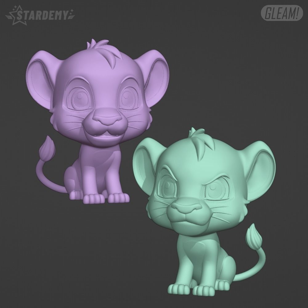 Simba Young Liong King Chibi Cute 3D print model_1