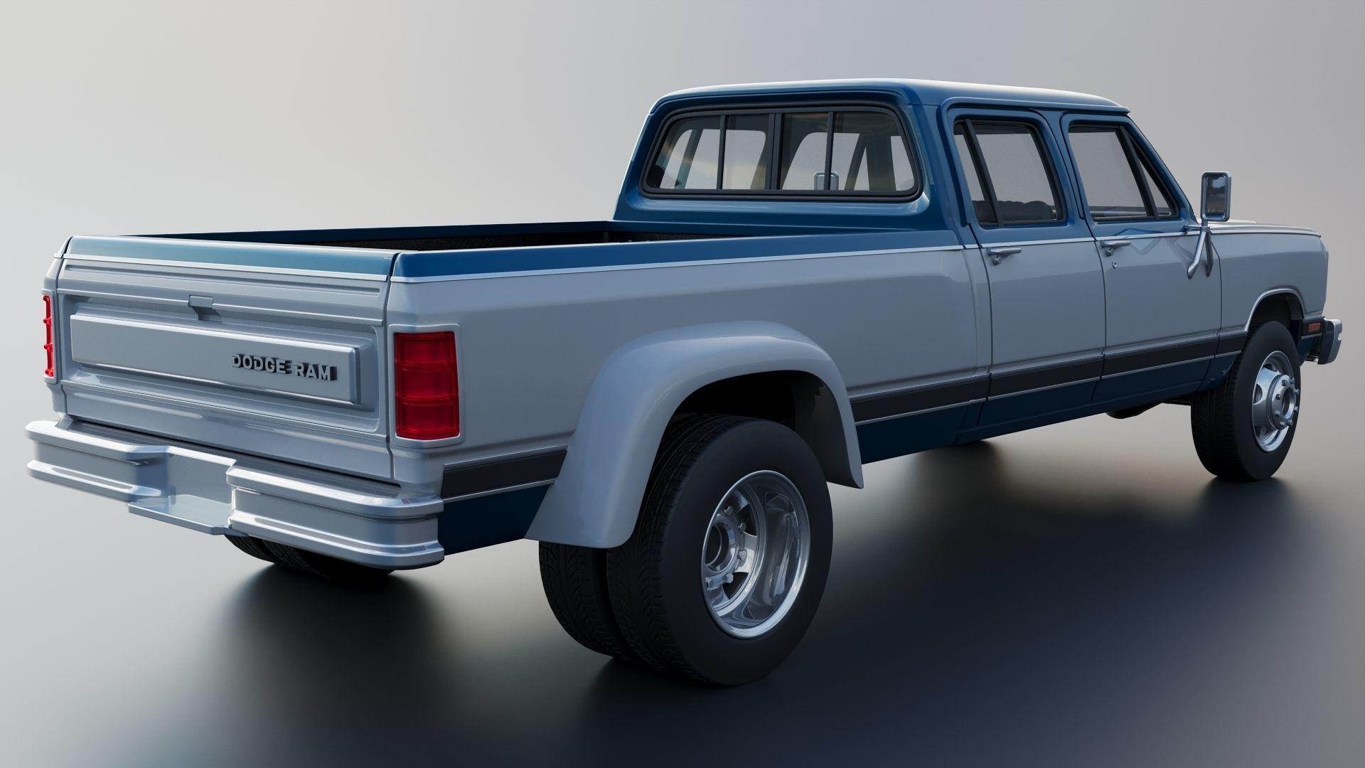 Dodge Ram W350 Crew Cab Dually 1983 3D print model_6
