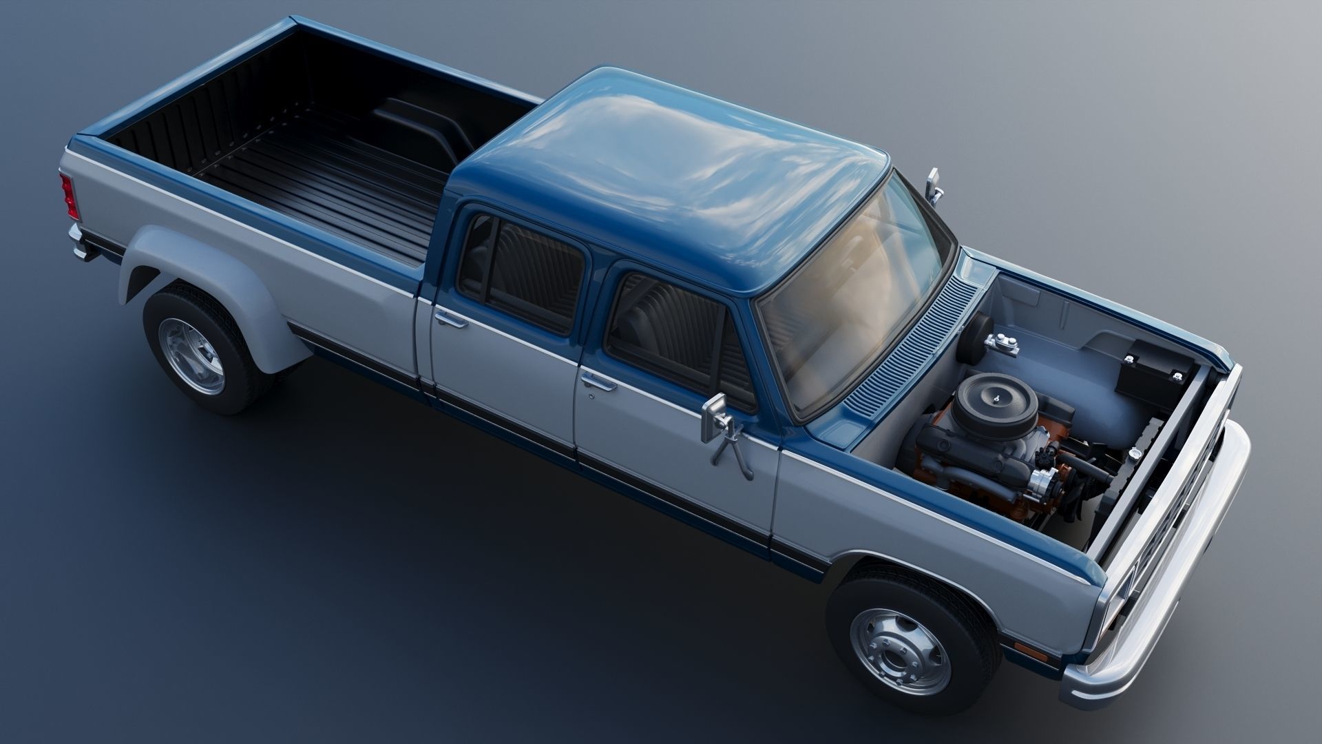 Dodge Ram W350 Crew Cab Dually 1983 3D print model_15