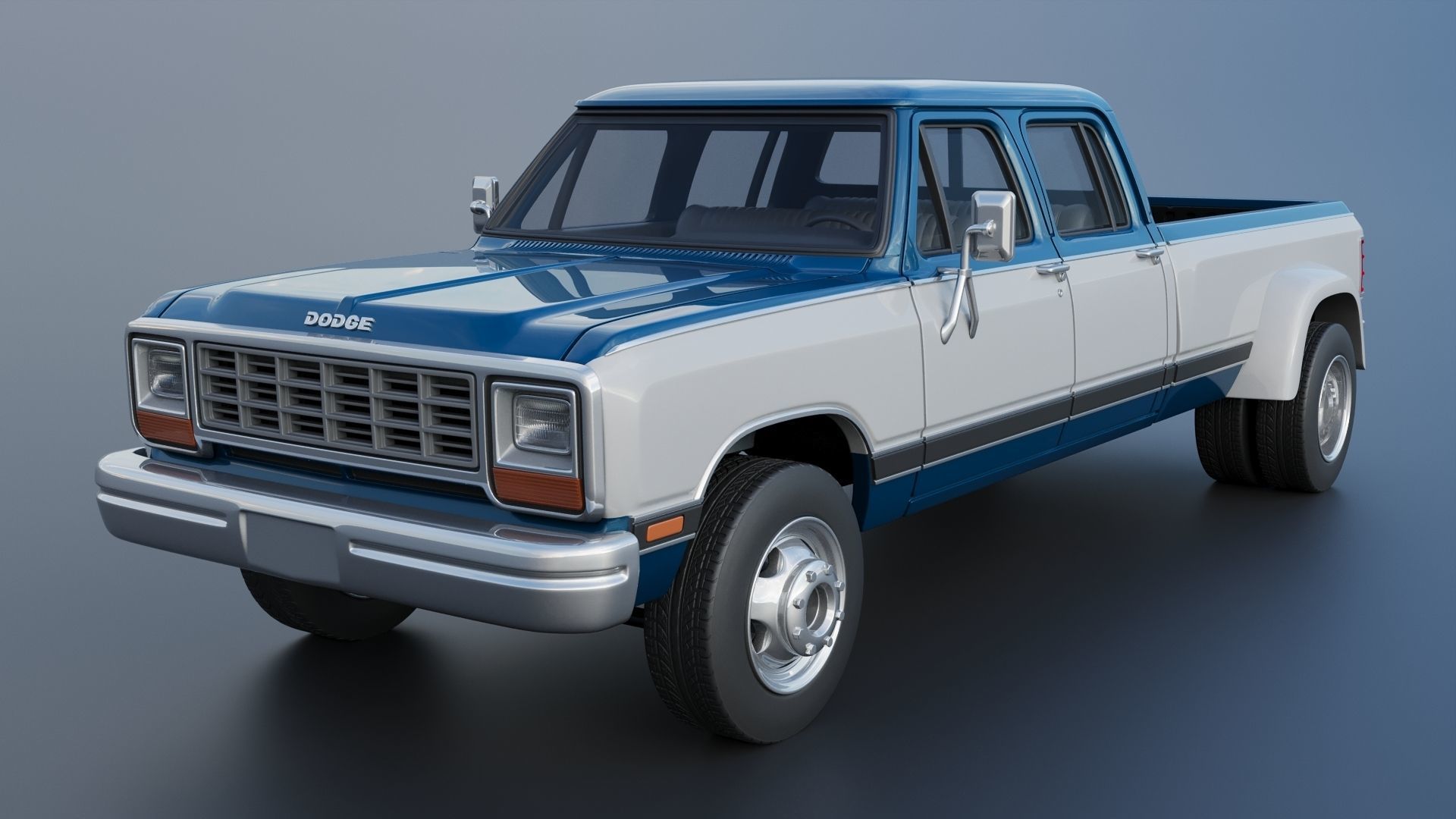 Dodge Ram W350 Crew Cab Dually 1983 3D print model_2