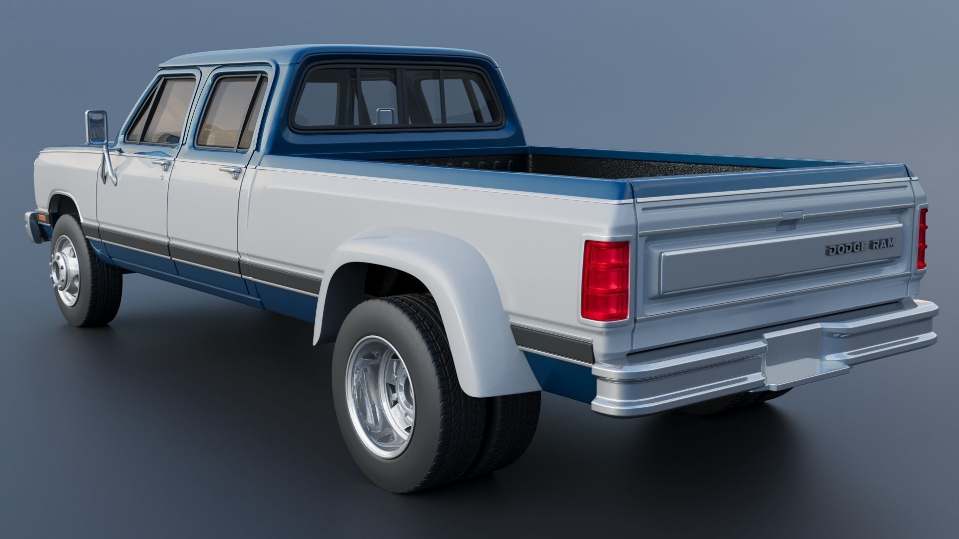 Dodge Ram W350 Crew Cab Dually 1983 3D print model_4