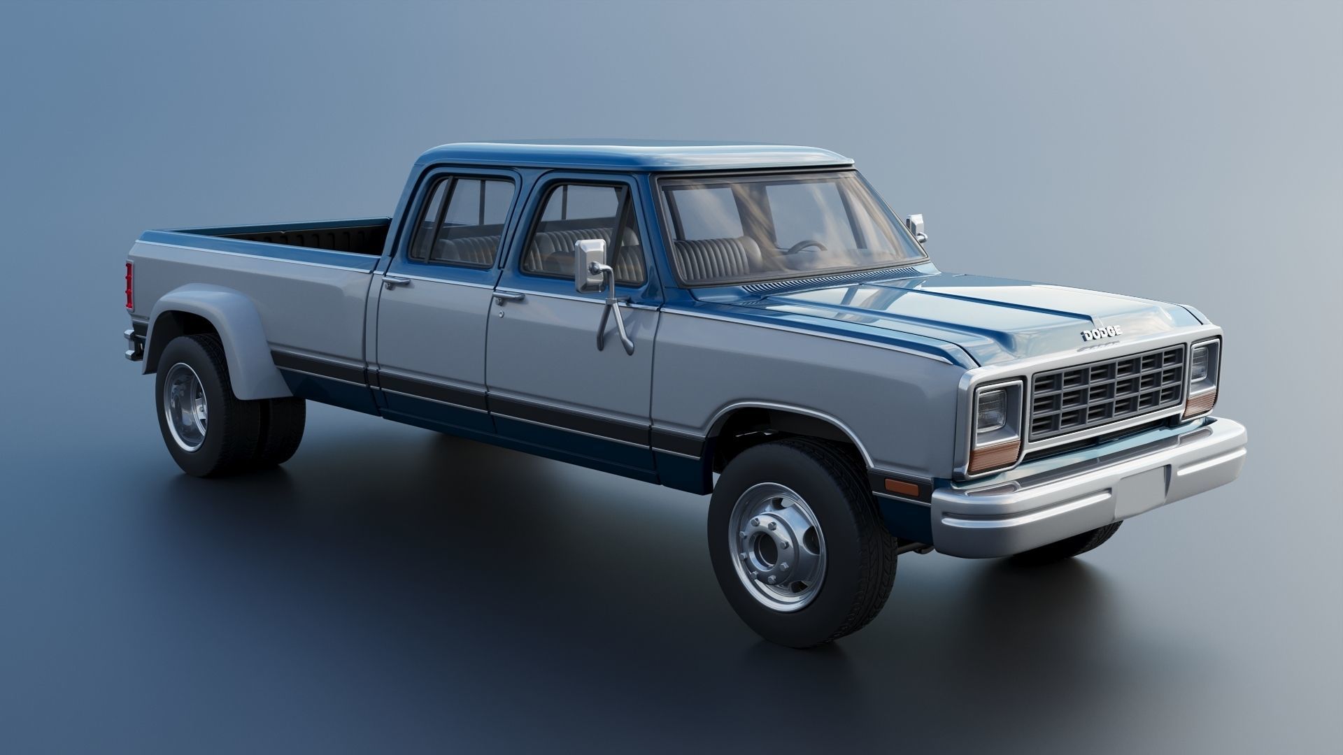 Dodge Ram W350 Crew Cab Dually 1983 3D print model_9