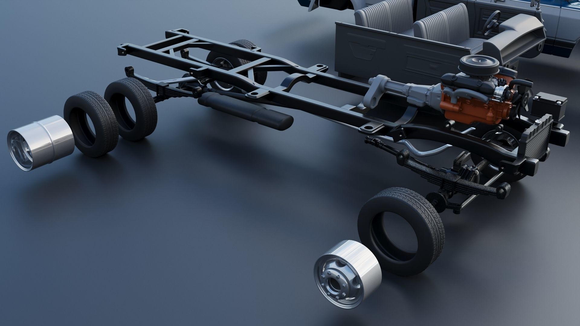 Dodge Ram W350 Crew Cab Dually 1983 3D print model_30