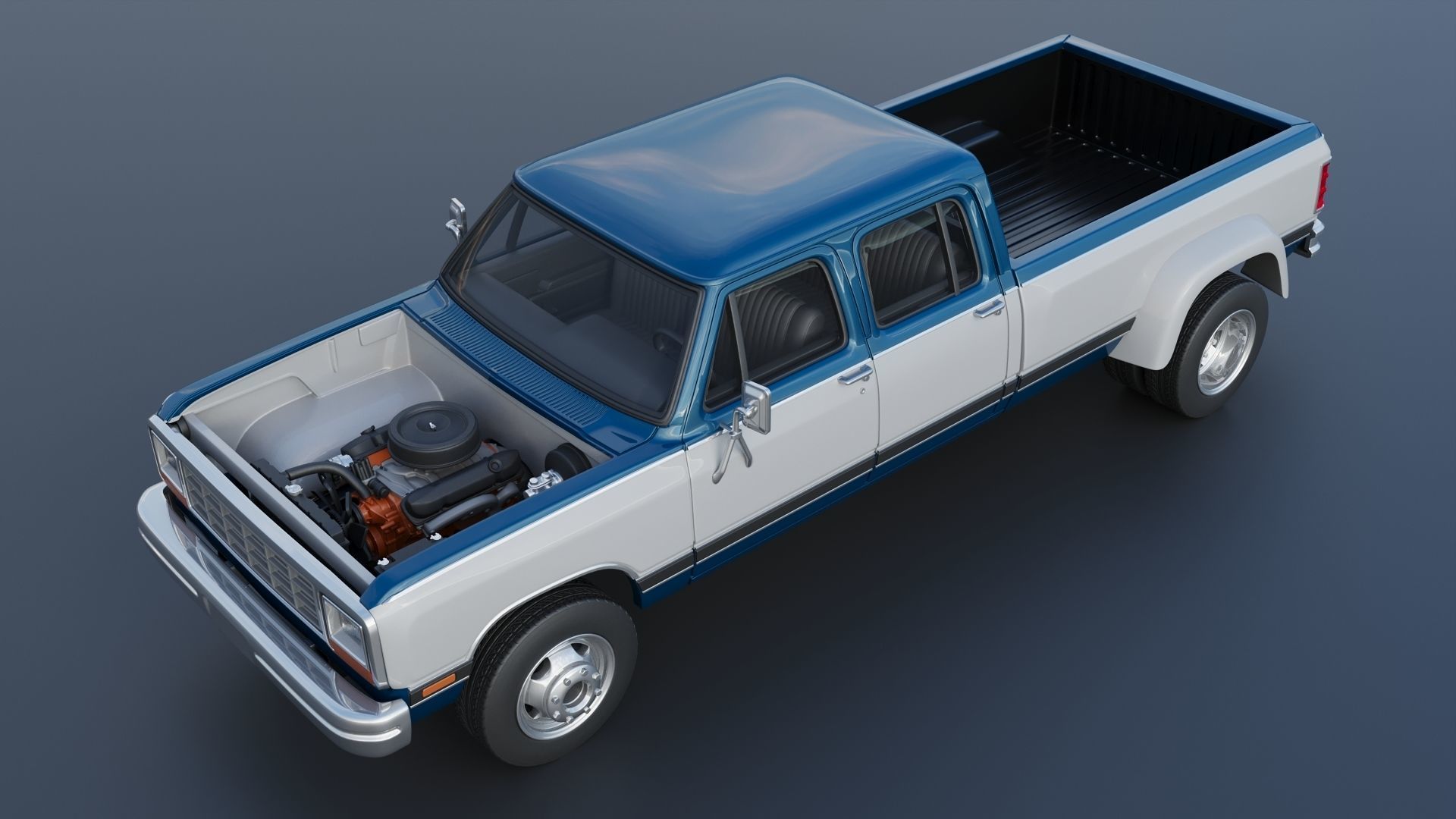 Dodge Ram W350 Crew Cab Dually 1983 3D print model_13