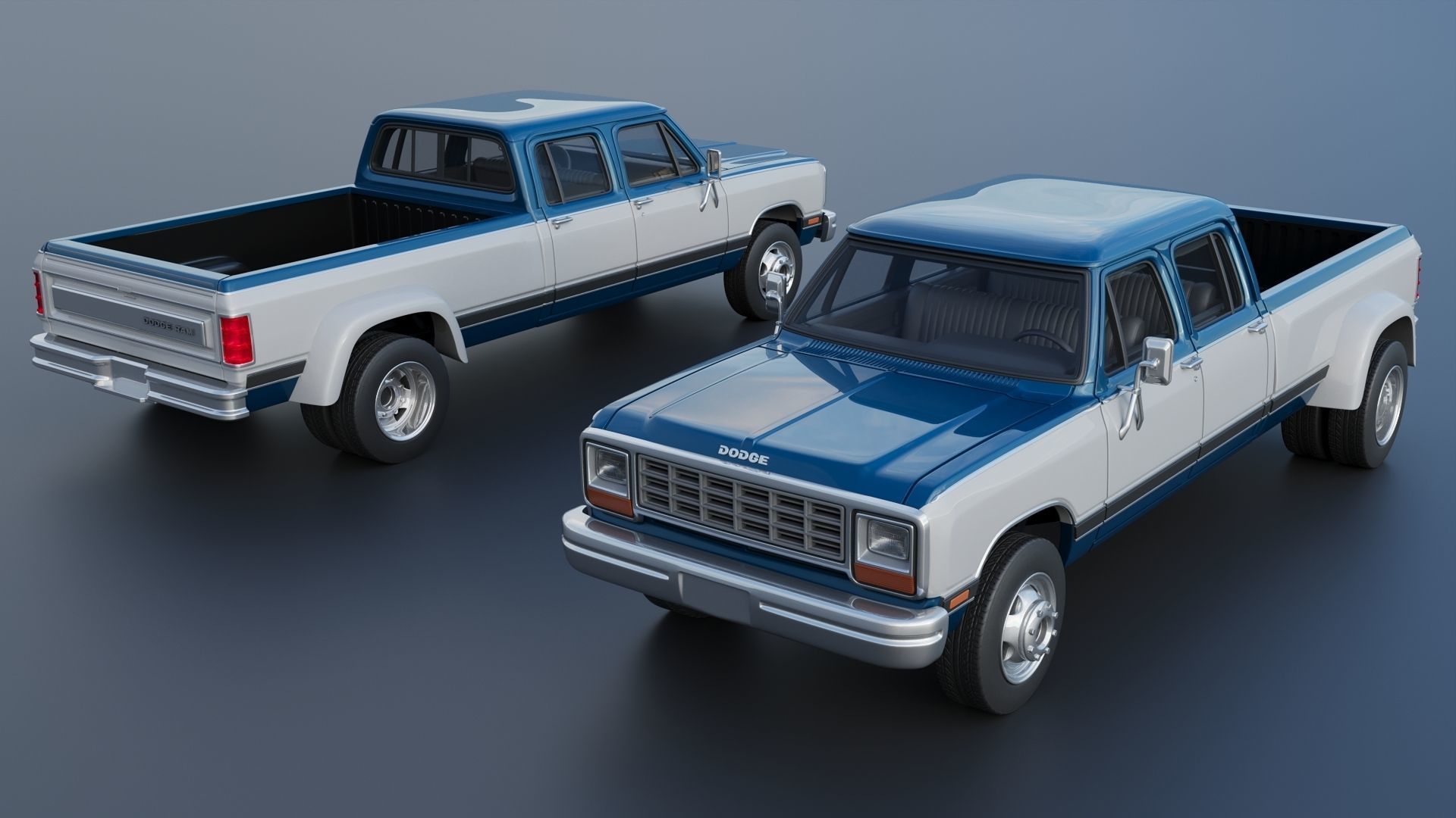Dodge Ram W350 Crew Cab Dually 1983 3D print model_1