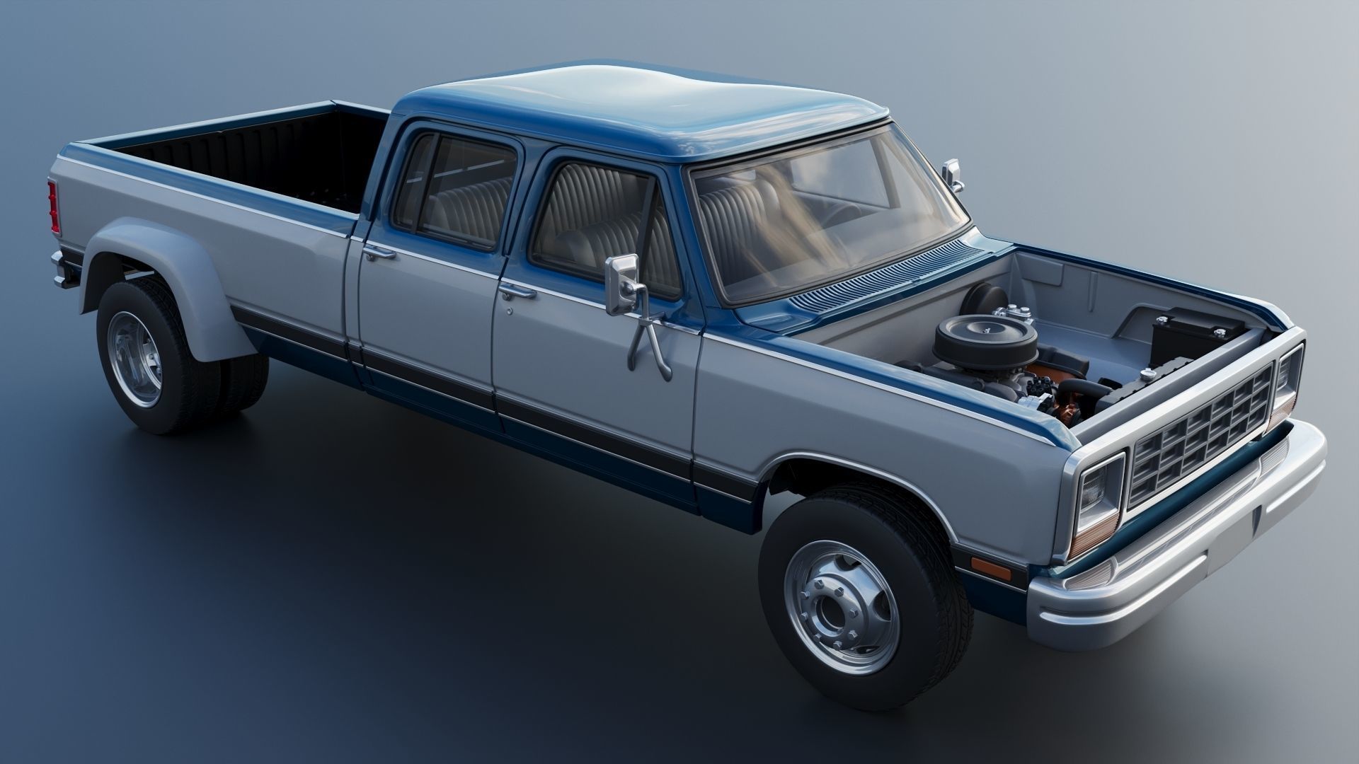 Dodge Ram W350 Crew Cab Dually 1983 3D print model_14