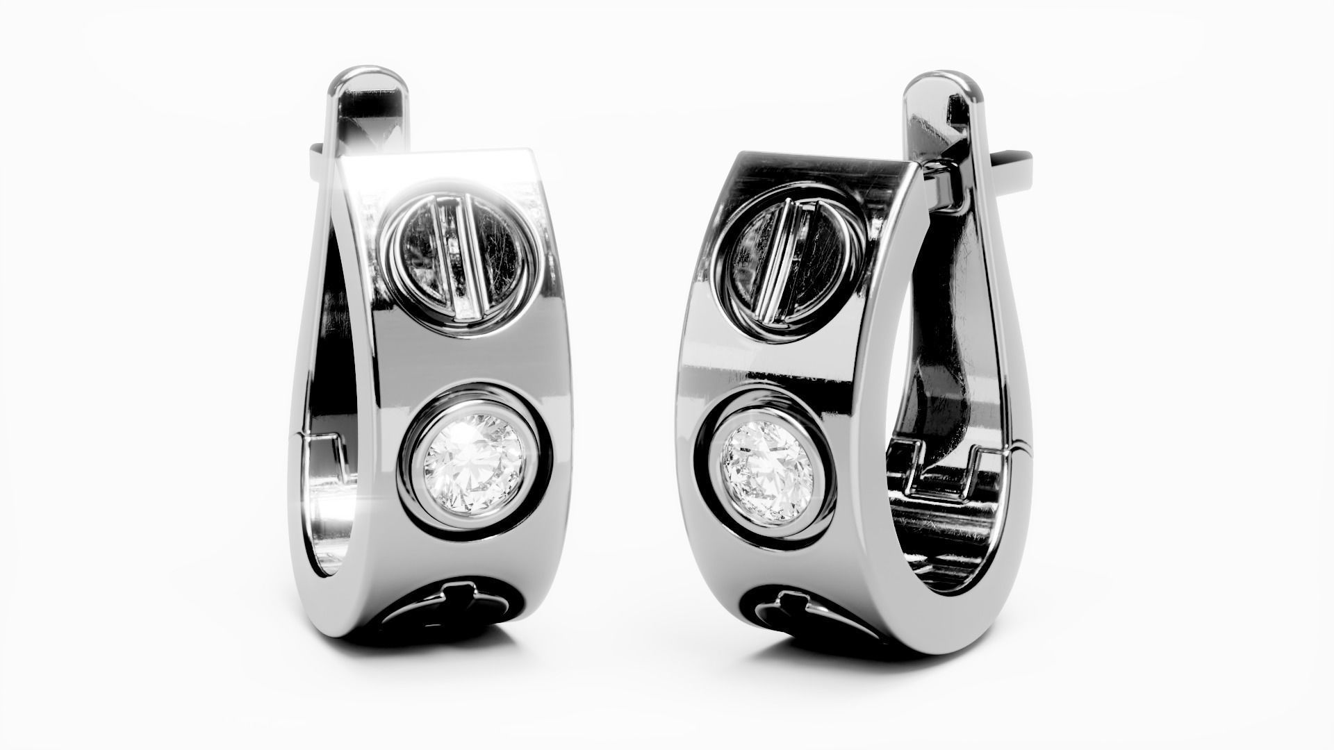 earrings love 3D print model_1