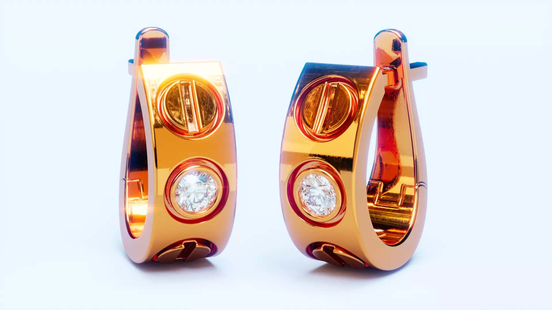 earrings love 3D print model_0