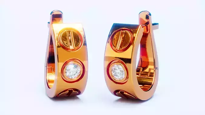earrings love 3D print model