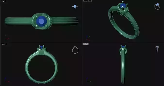 4 Prong Inverted Heart Gallery Engagement Ring