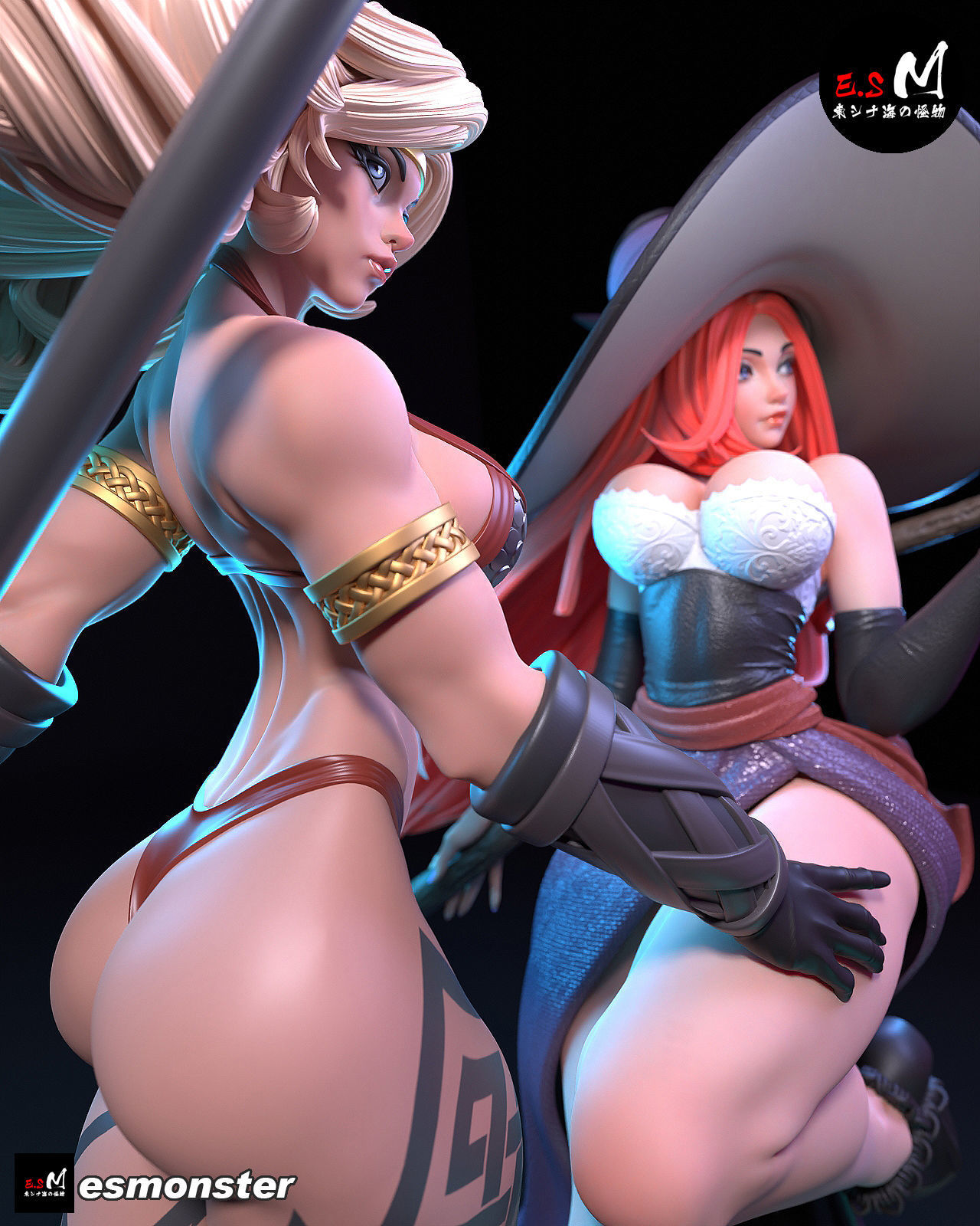 Sorceress Amazon Dragon Crown 3D print model_25