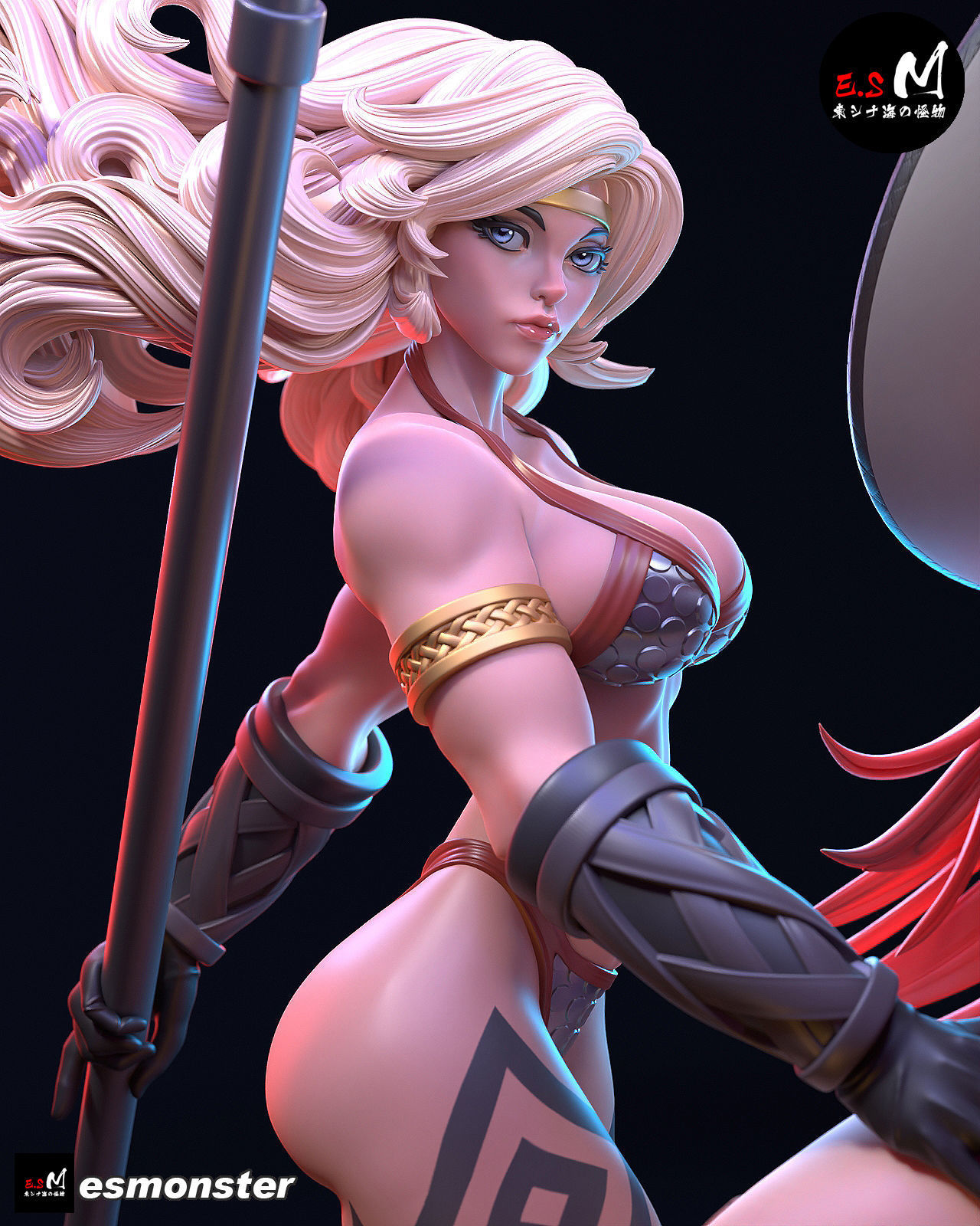 Sorceress Amazon Dragon Crown 3D print model_35