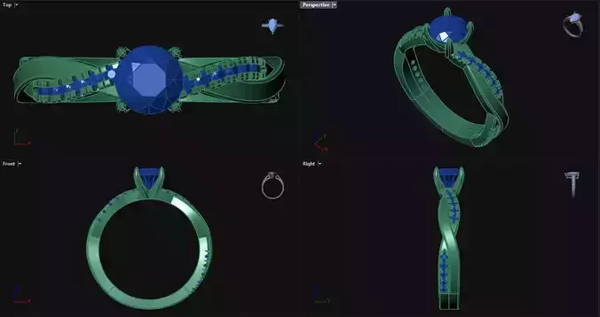 4 Prong Entwined Engagement Ring