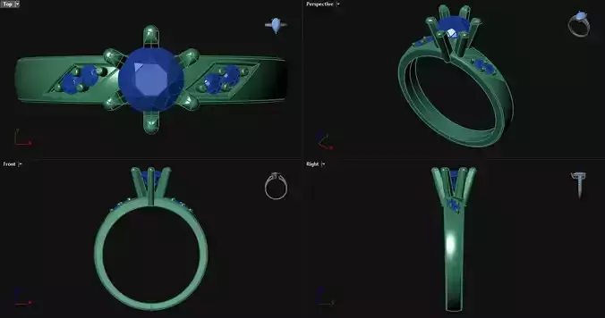 6 Prong Peg Head Engagement Ring 