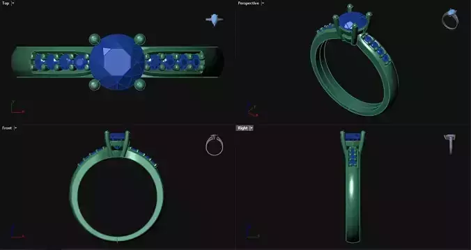 Diamond Engagement Ring with sidestones