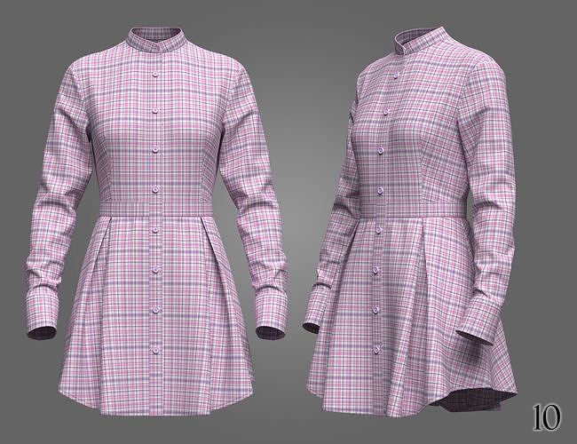Shirt Dress 01 3D model