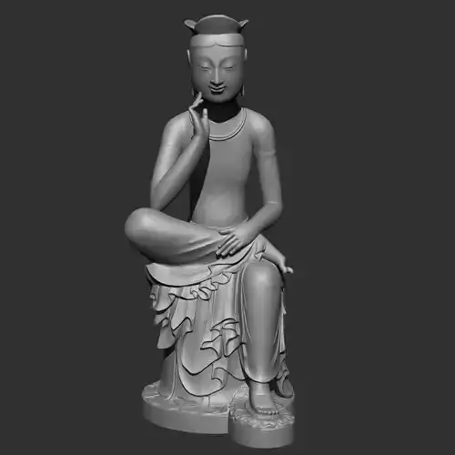 Gilt-bronze Maitreya in Meditation 3D print model 3D print model