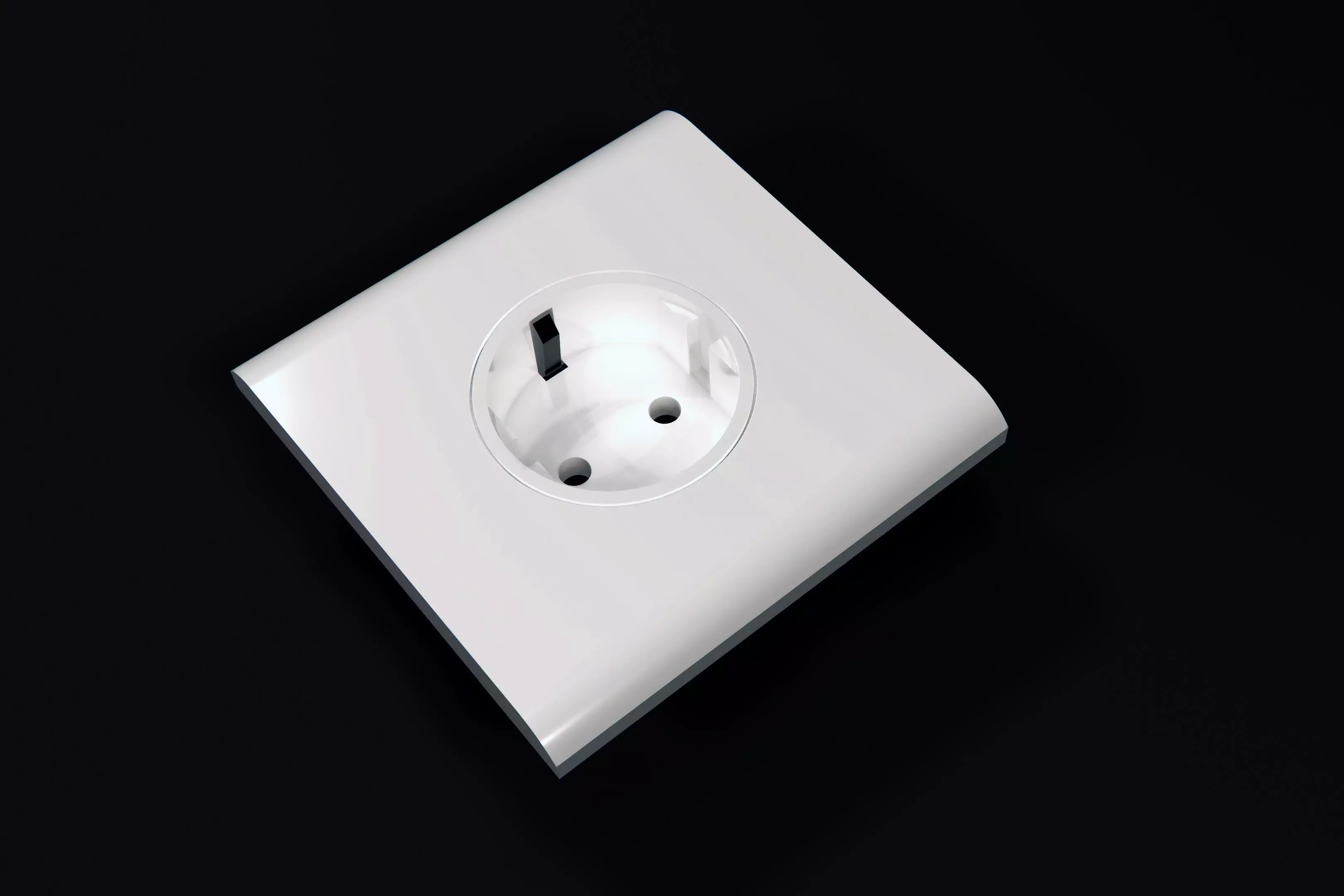 Electric socket 1 gang 3D model_0