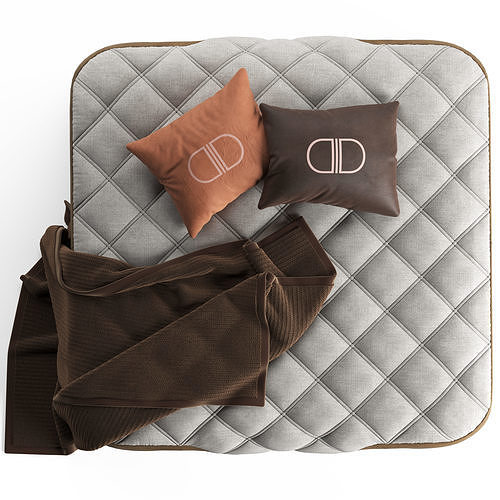 Daytona Wimbeledon Pouffe 3D model 4