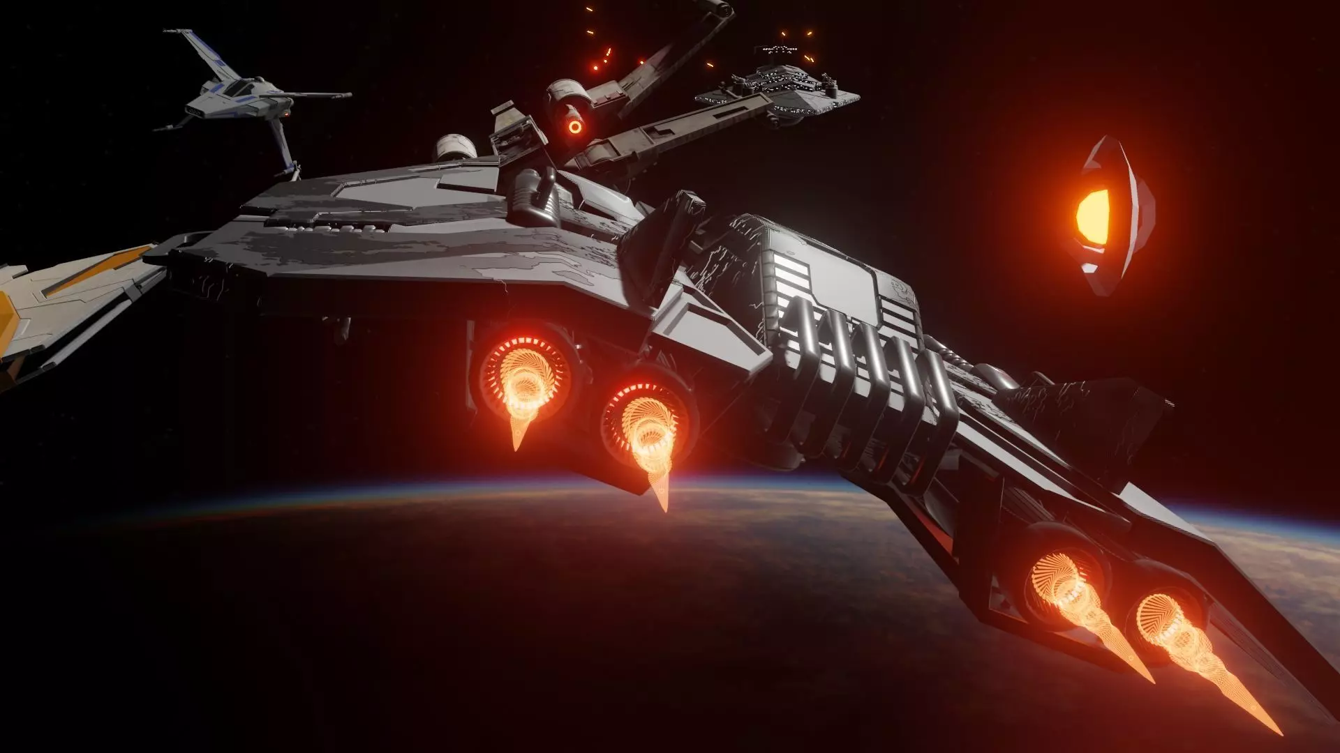 Star War movie Seen create Free Project blender File Free low-poly 3D model