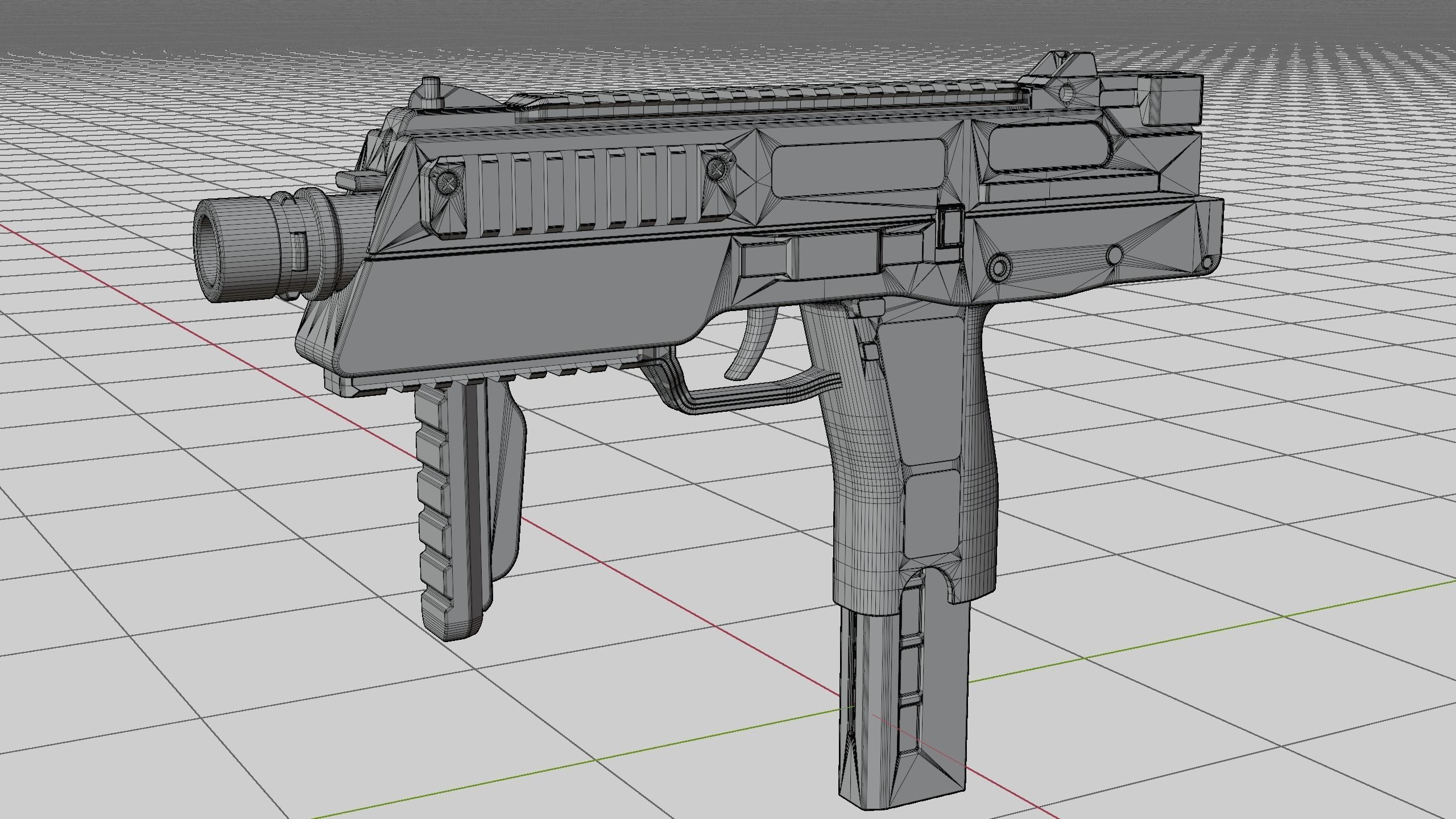 Sub Machine Gun Temped 9 3D model_13