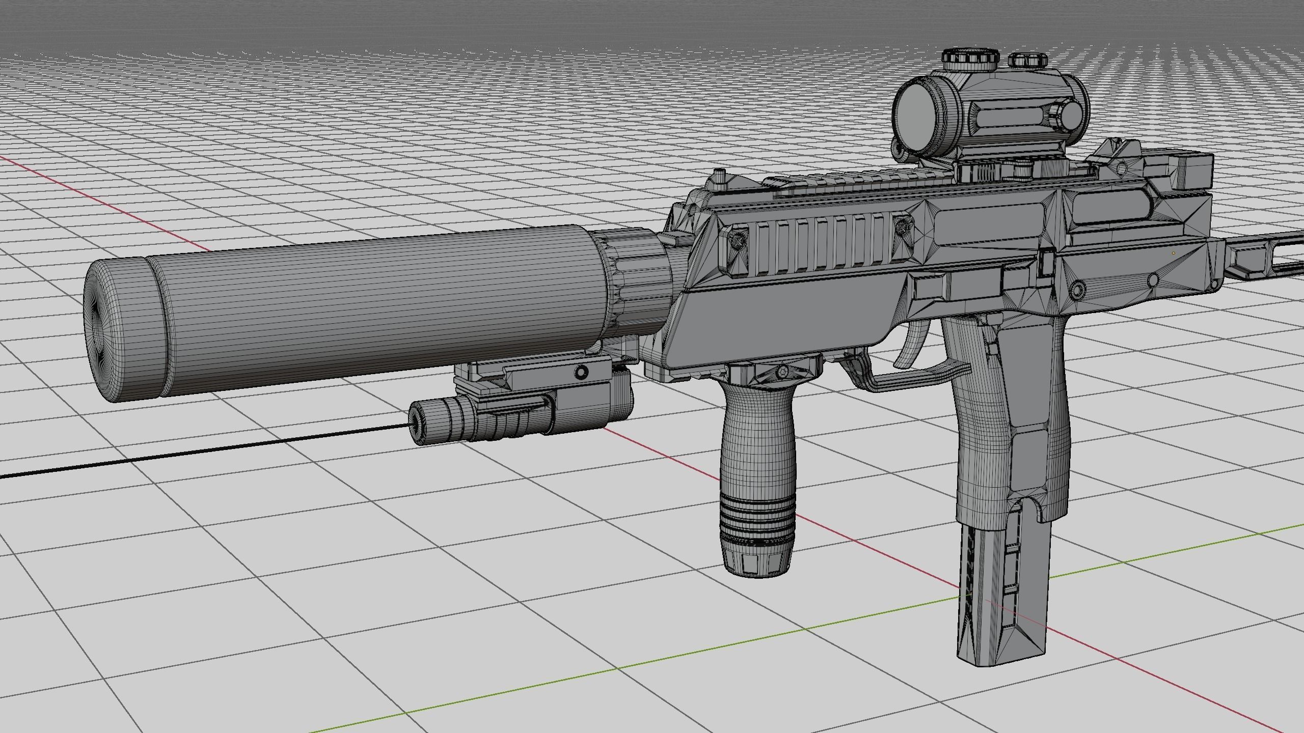 Sub Machine Gun Temped 9 3D model_14