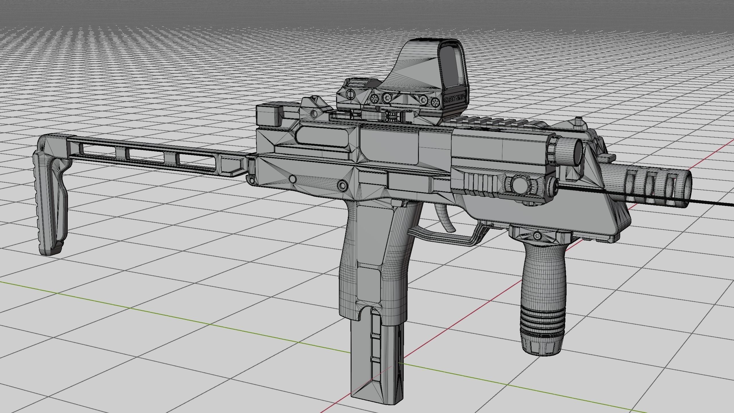 Sub Machine Gun Temped 9 3D model_15