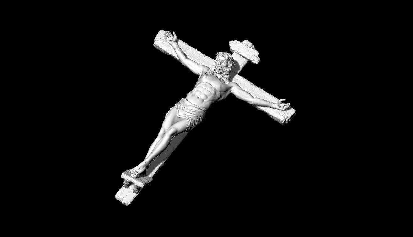 Jesus Christ on Cross stl 3D print model_1