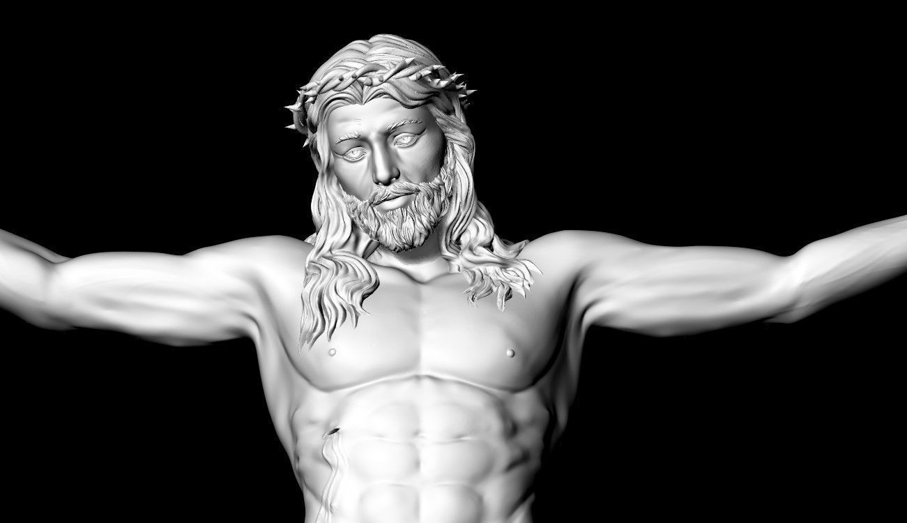 Jesus Christ on Cross stl 3D print model_4