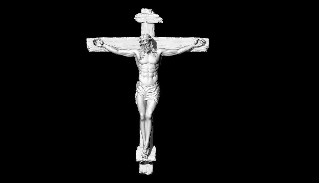 Jesus Christ on Cross stl 3D print model_0