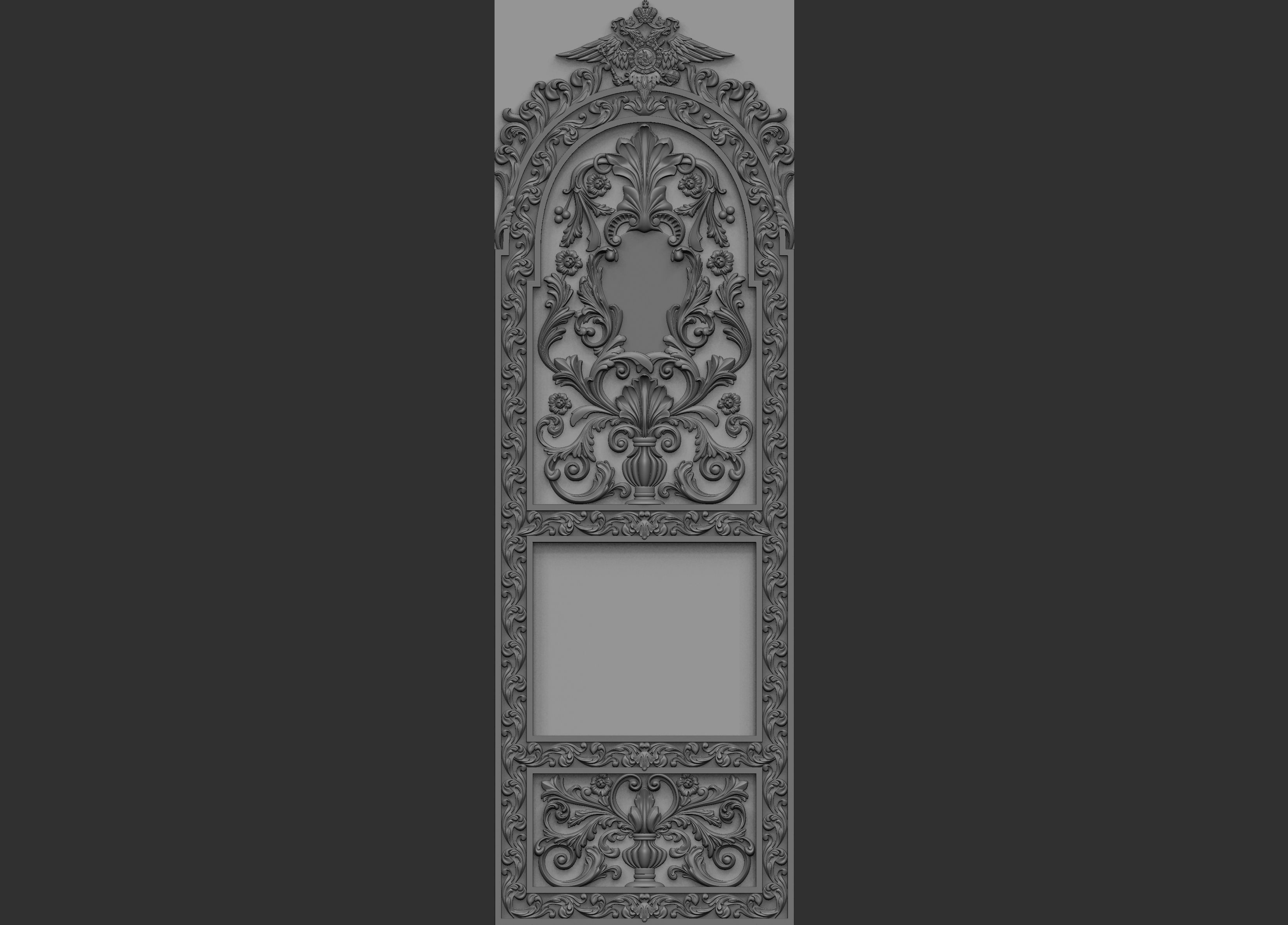 Church Door panel  3D model_6