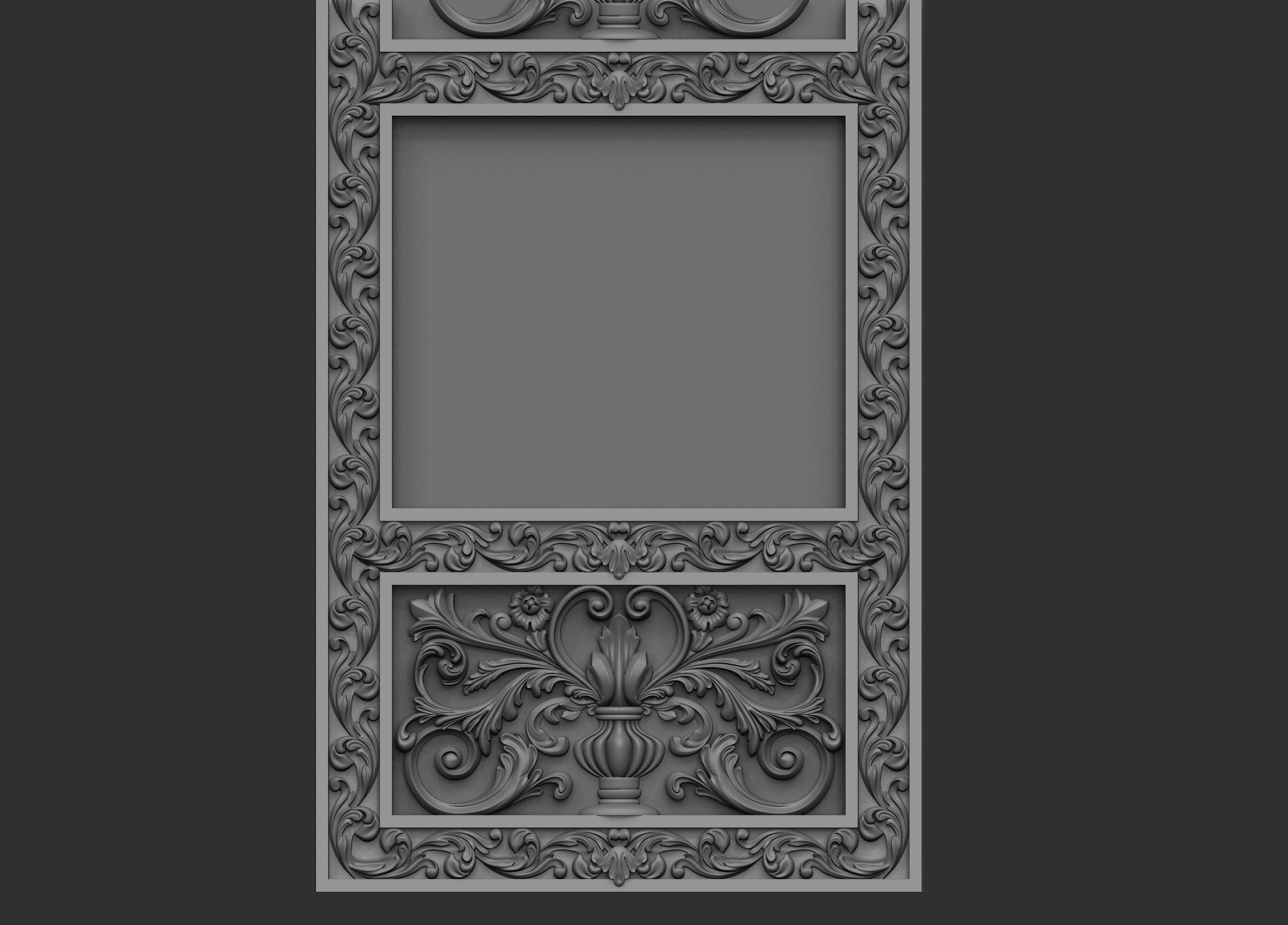 Church Door panel  3D model_4