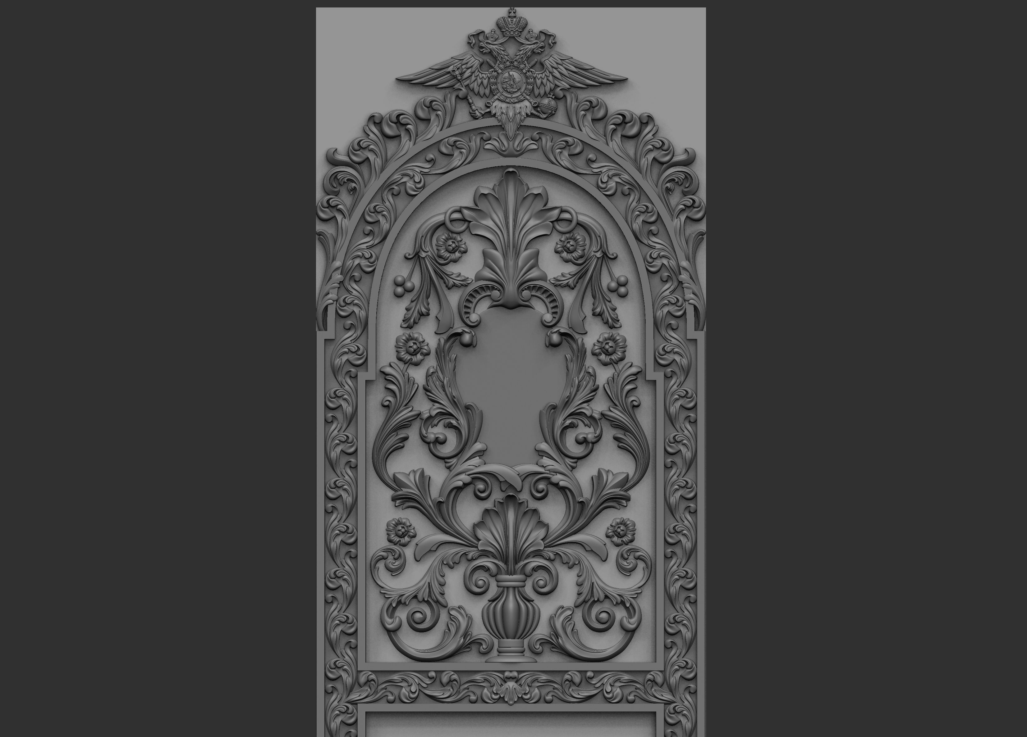 Church Door panel  3D model_3