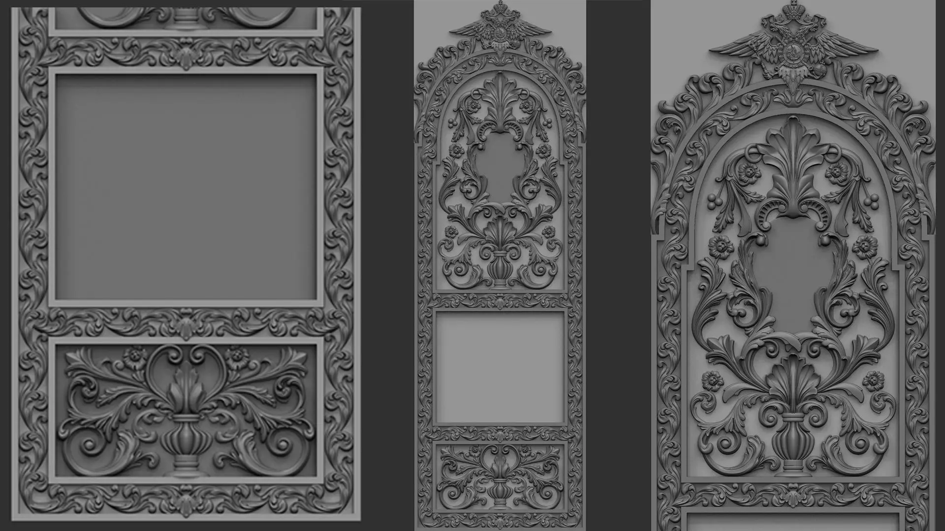 Church Door panel  3D model_0