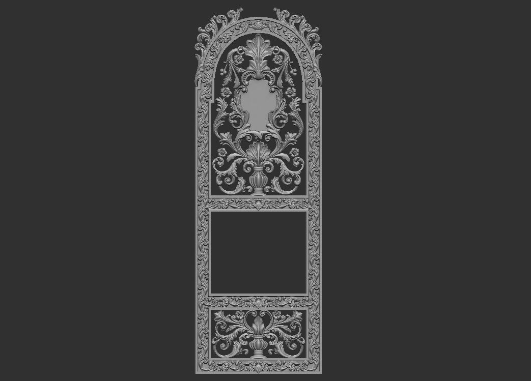 Church Door panel  3D model_7