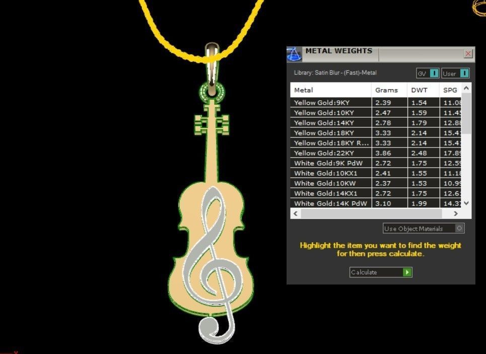 violin pendant  3D print model_10