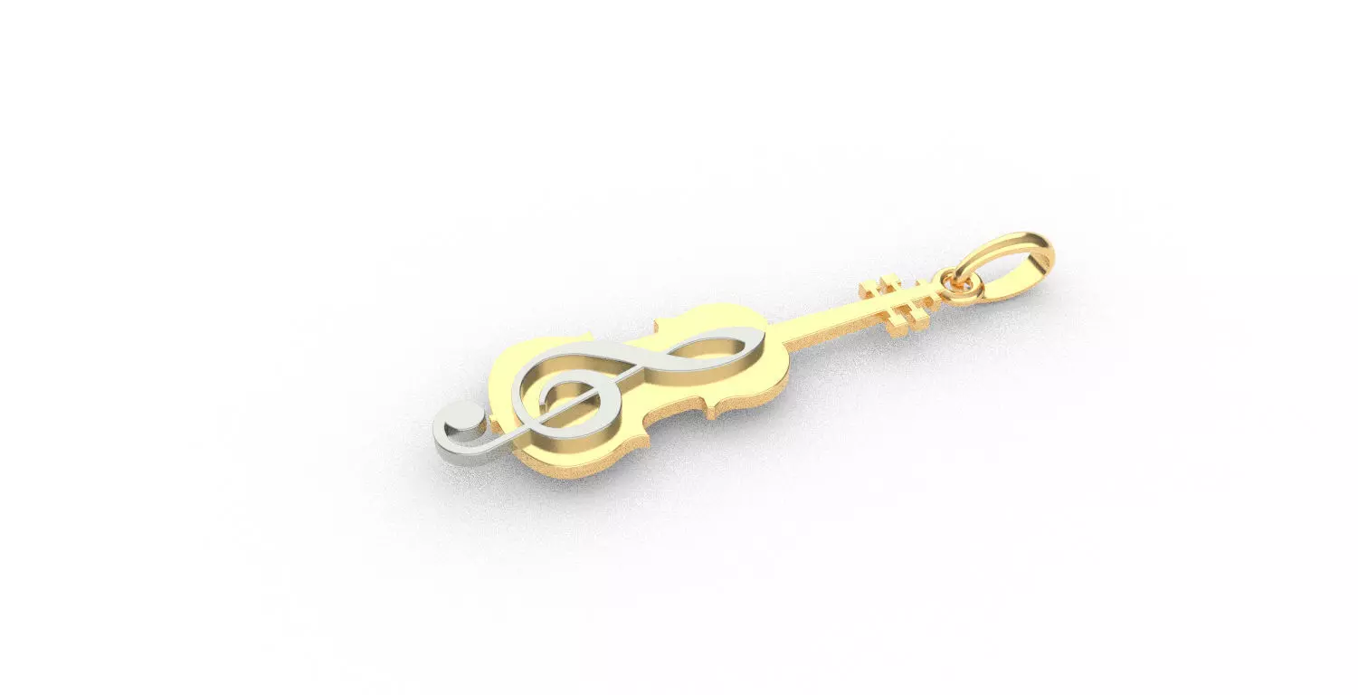violin pendant  3D print model_0
