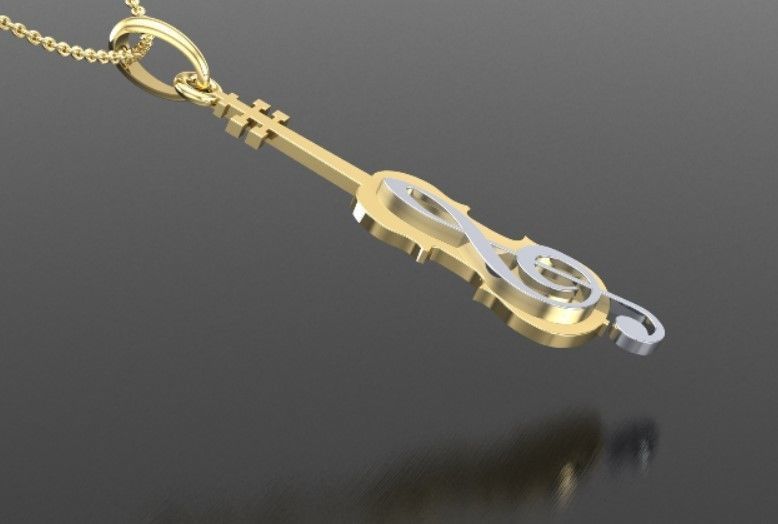 violin pendant  3D print model_5