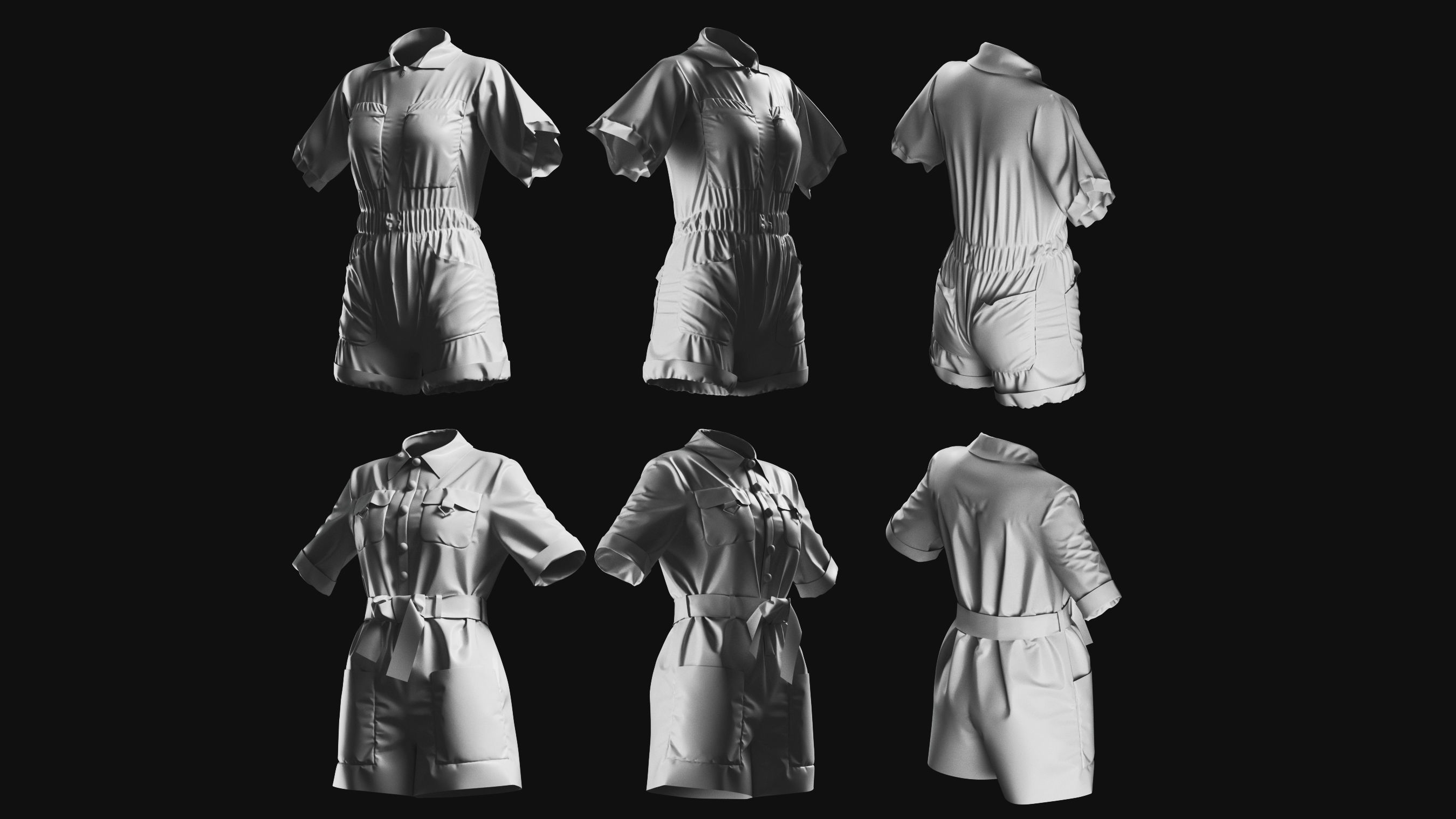 Basemesh Bodysuit Collection 3D model_8