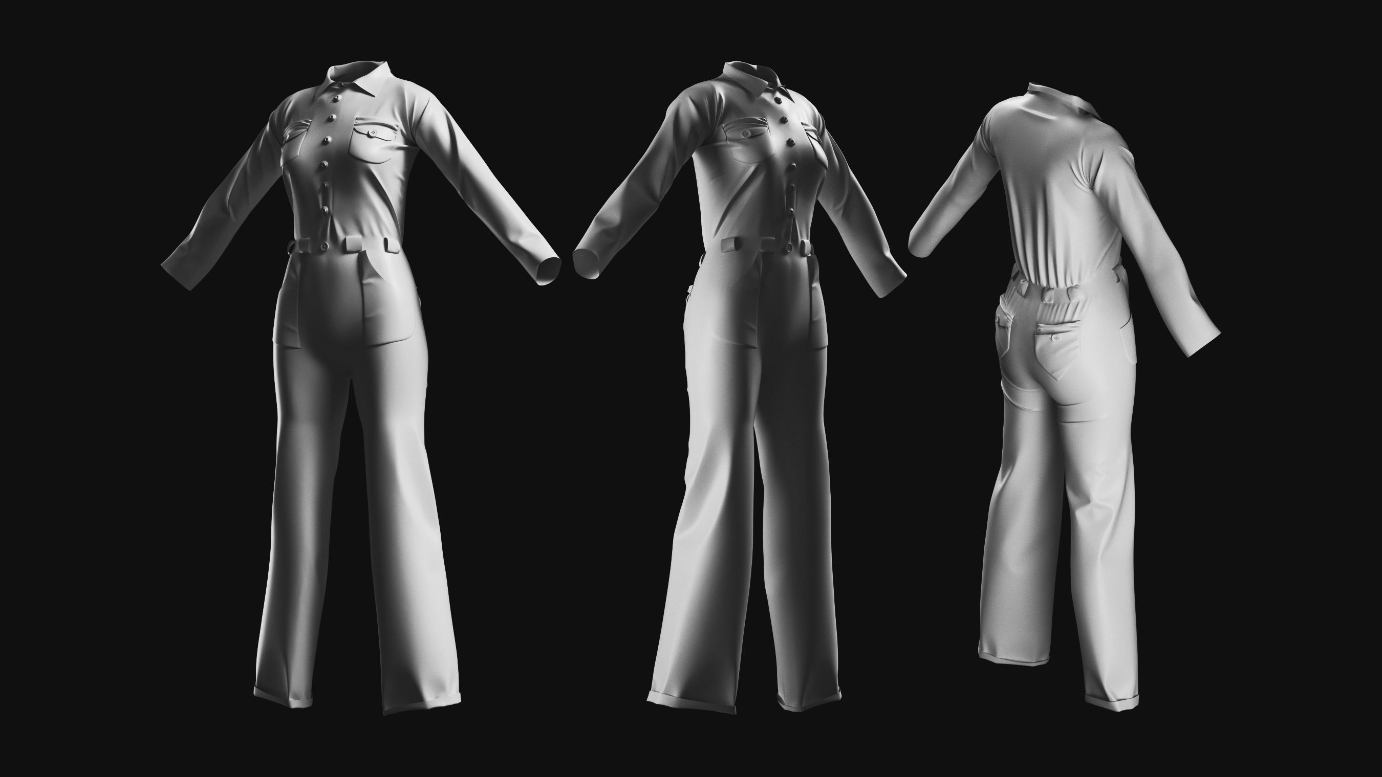 Basemesh Bodysuit Collection 3D model_5