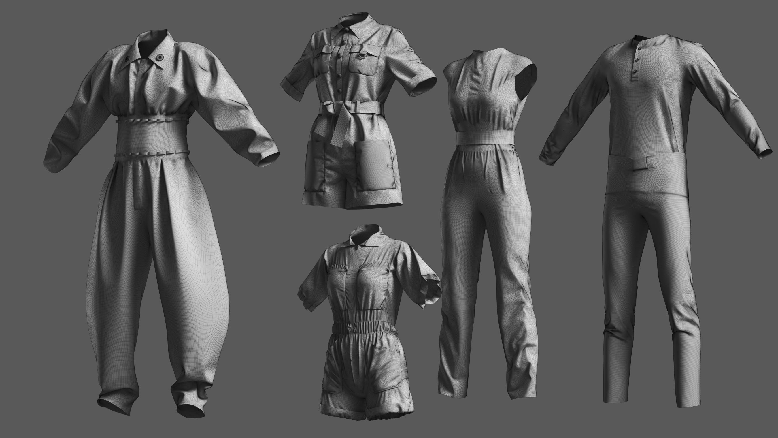 Basemesh Bodysuit Collection 3D model_21