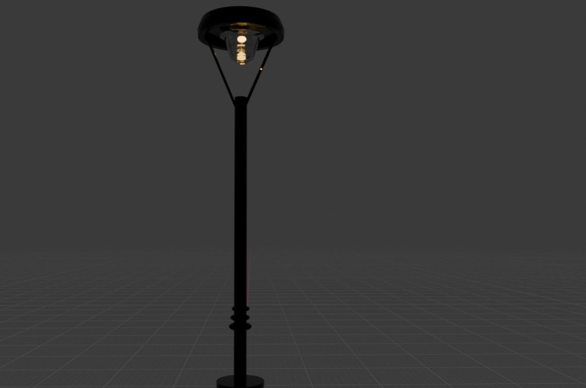 realistic street lamp 3d model Low-poly 3D model_1