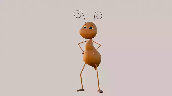 Ant character 3D model in cartoon style 3D model