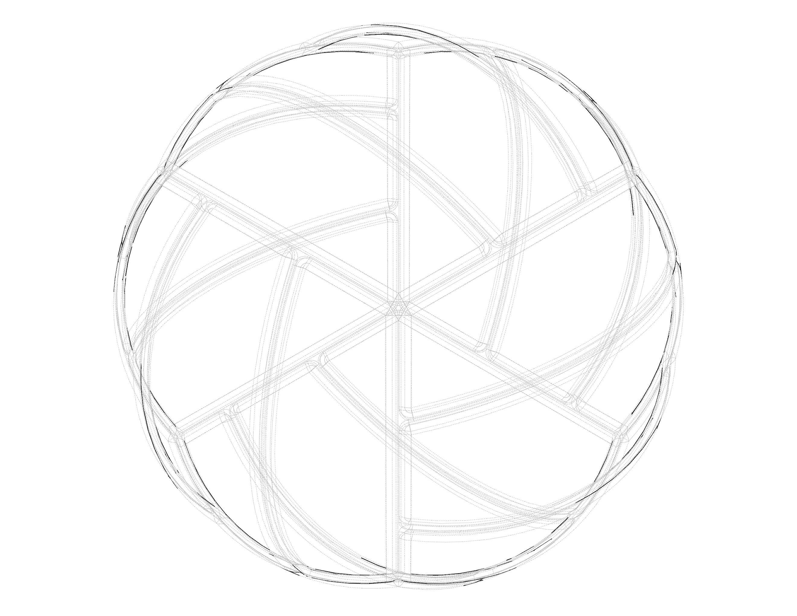 Wireframe Shape Geometric Volley Ball 3D print model_8
